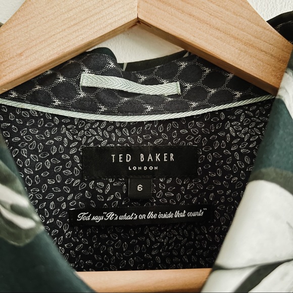 Ted Baker Men’s T For Tall Slim Short Sleeved Dress Shirt Tropical Floral Print - Picture 12 of 13